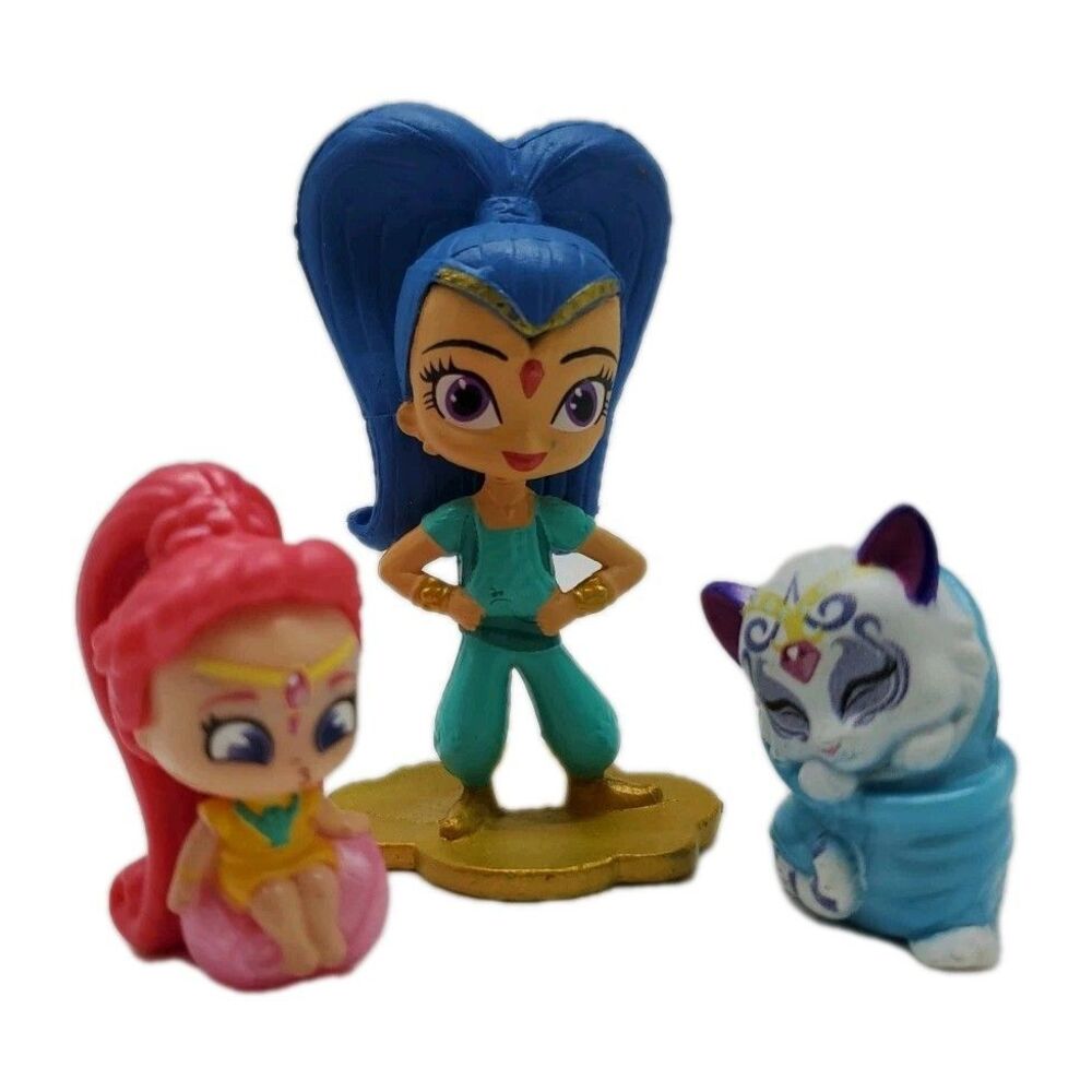 Shimmer & Shine Genie Figures And Bengal Cub Cake Topper Small Dolls